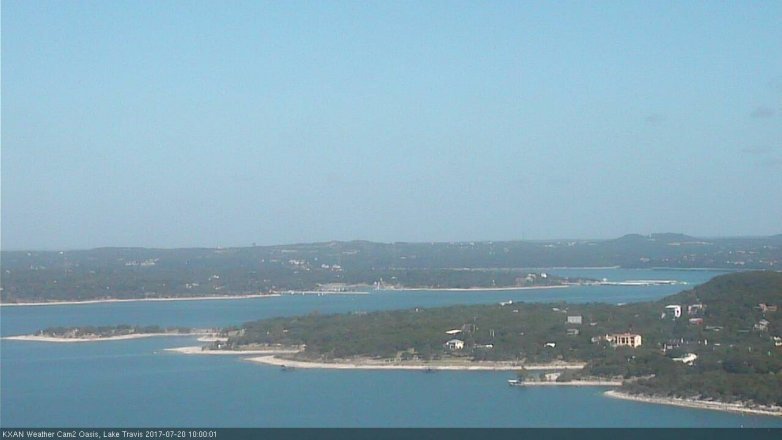 Lake Travis webcam, July 20, 2017 9:30 AM CT