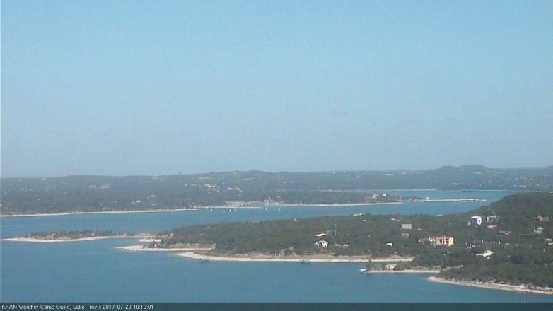 Lake Travis webcam, July 20, 2017 9:40 AM CT