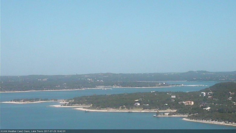Lake Travis webcam, July 20, 2017 9:55 AM CT