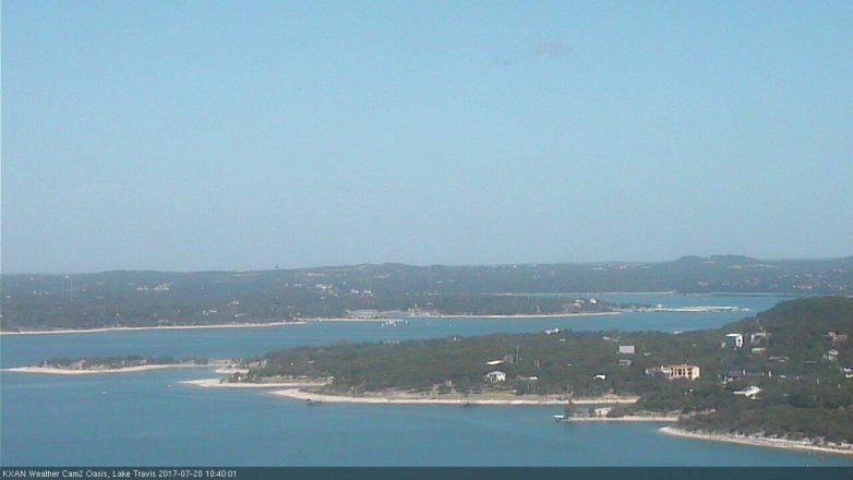 Lake Travis webcam, July 20, 2017 10:00 AM CT