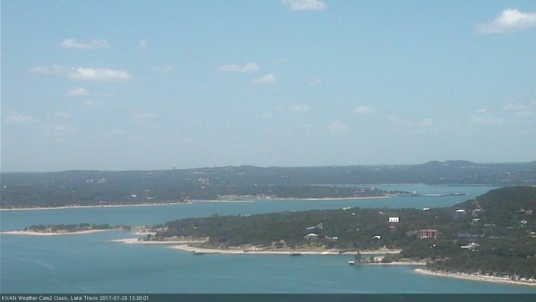 Lake Travis webcam, July 20, 2017 12:55 PM CT