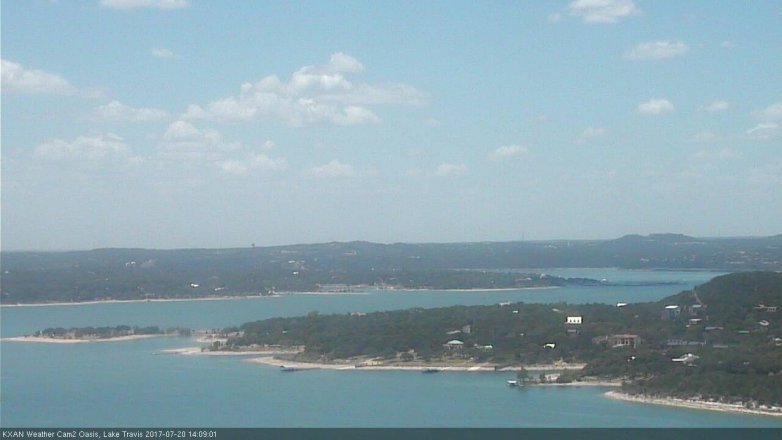Lake Travis webcam, July 20, 2017 1:15 PM CT