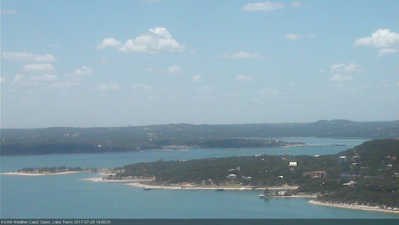 Lake Travis webcam, July 20, 2017 1:20 PM CT