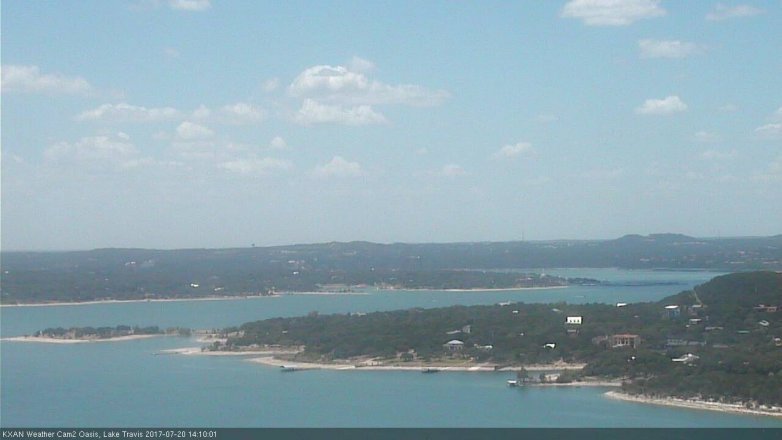 Lake Travis webcam, July 20, 2017 1:25 PM CT
