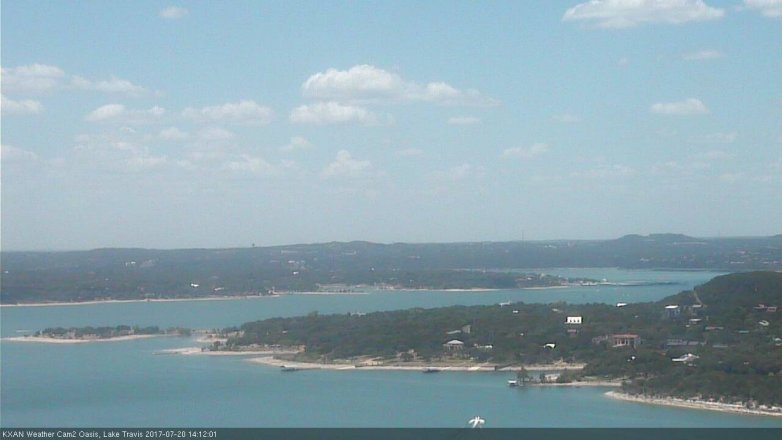 Lake Travis webcam, July 20, 2017 1:30 PM CT