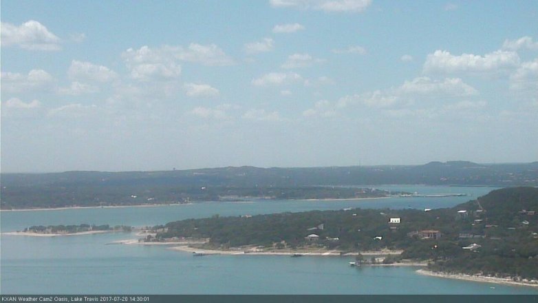 Lake Travis webcam, July 20, 2017 1:55 PM CT