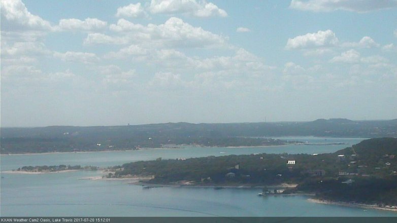 Lake Travis webcam, July 20, 2017 2:20 PM CT