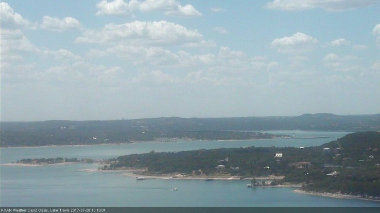 Lake Travis webcam, July 20, 2017 2:30 PM CT