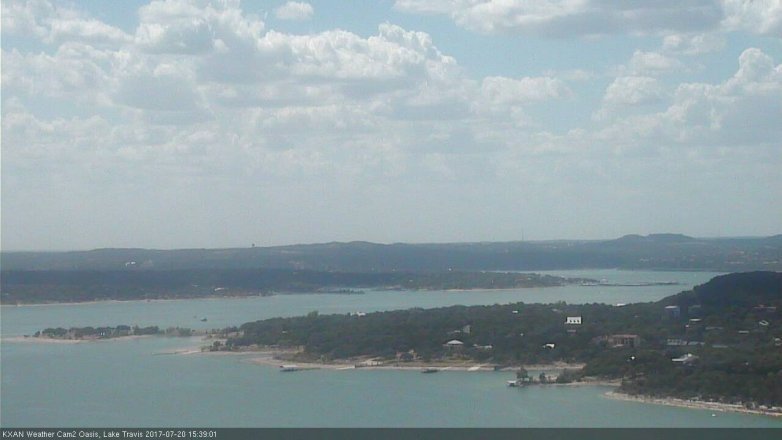 Lake Travis webcam, July 20, 2017 3:05 PM CT