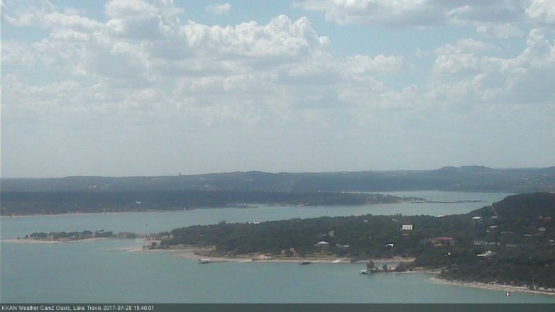 Lake Travis webcam, July 20, 2017 3:10 PM CT