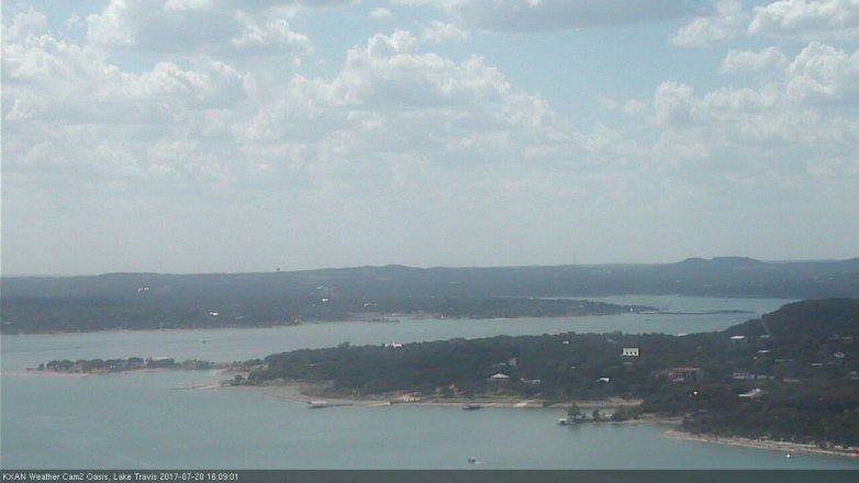 Lake Travis webcam, July 20, 2017 3:20 PM CT