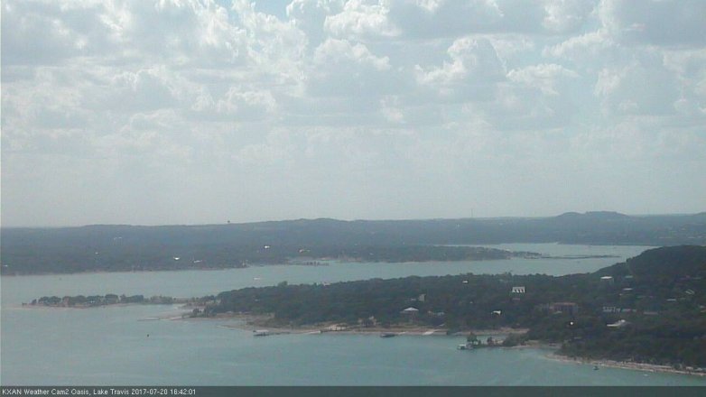 Lake Travis webcam, July 20, 2017 4:05 PM CT