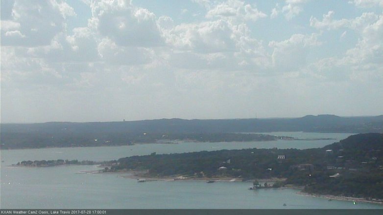 Lake Travis webcam, July 20, 2017 4:10 PM CT