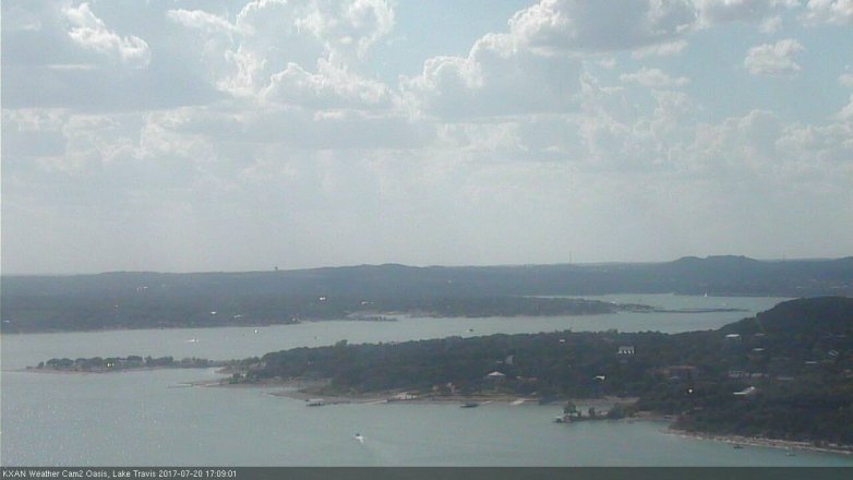 Lake Travis webcam, July 20, 2017 4:15 PM CT
