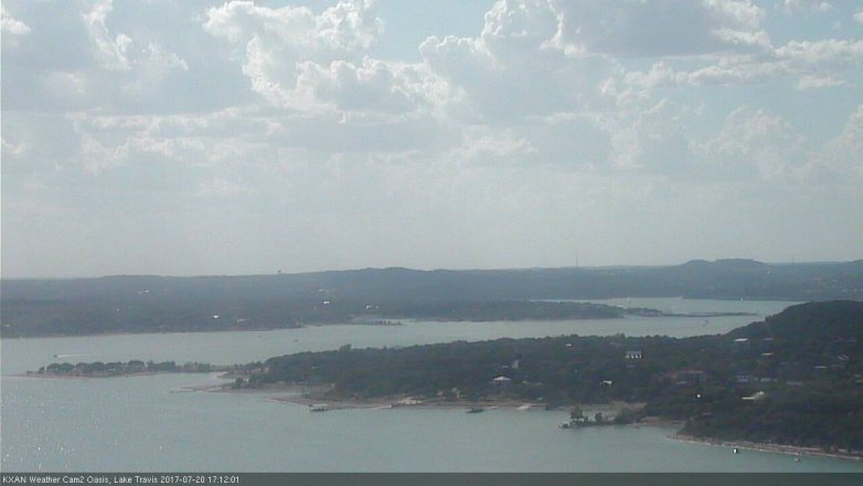 Lake Travis webcam, July 20, 2017 4:25 PM CT