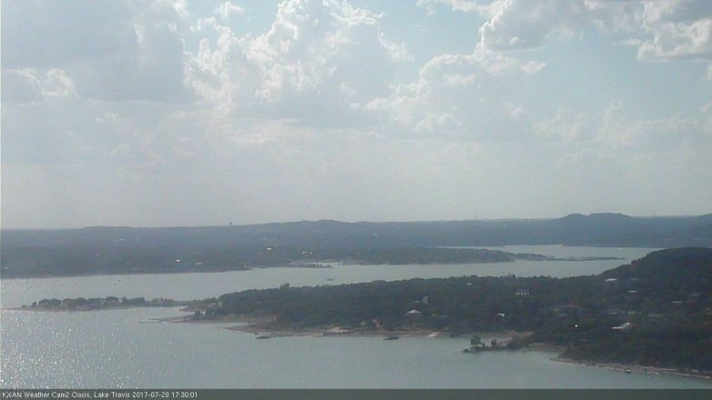 Lake Travis webcam, July 20, 2017 4:35 PM CT