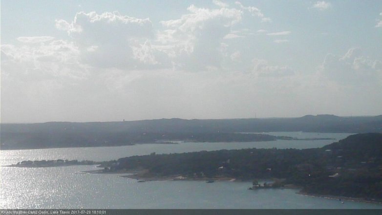 Lake Travis webcam, July 20, 2017 5:15 PM CT