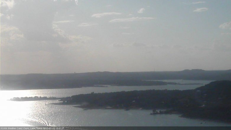 Lake Travis webcam, July 20, 2017 6:05 PM CT