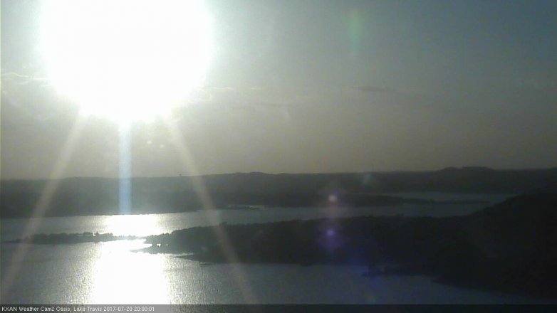 Lake Travis webcam, July 20, 2017 7:05 PM CT