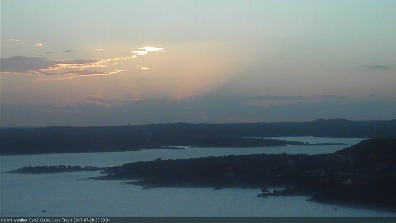 Lake Travis webcam, July 20, 2017 7:40 PM CT
