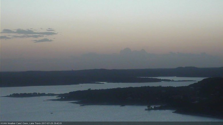 Lake Travis webcam, July 20, 2017 7:50 PM CT