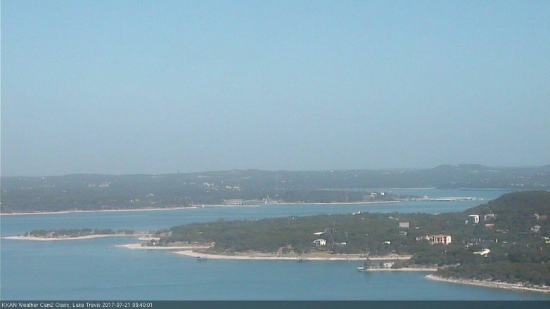 Lake Travis webcam, July 21, 2017 9:00 AM CT