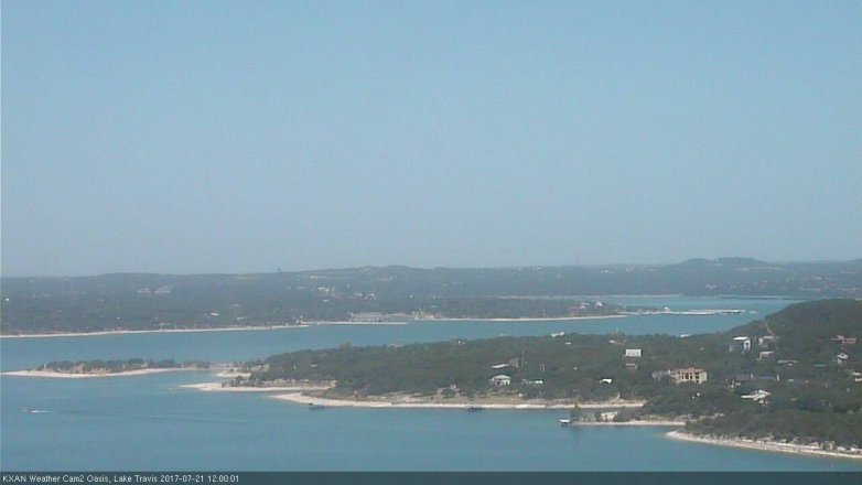 Lake Travis webcam, July 21, 2017 11:25 AM CT