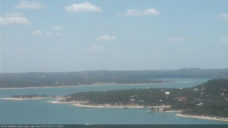 Lake Travis webcam, July 21, 2017 12:50 PM CT