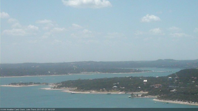 Lake Travis webcam, July 21, 2017 1:15 PM CT
