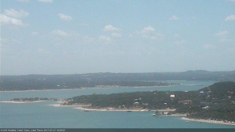 Lake Travis webcam, July 21, 2017 1:20 PM CT