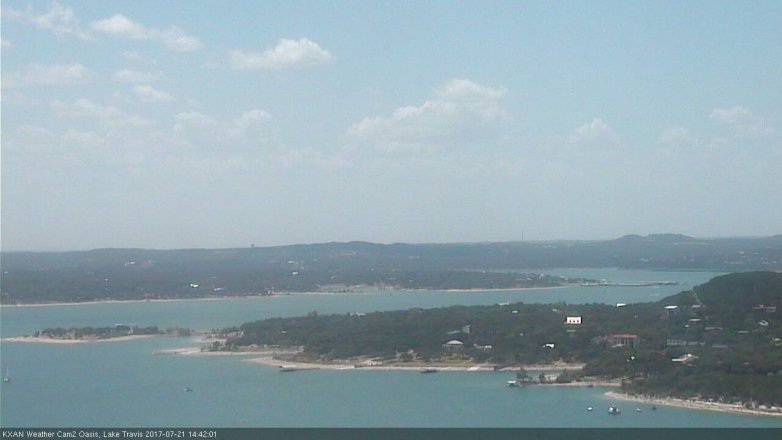 Lake Travis webcam, July 21, 2017 1:45 PM CT