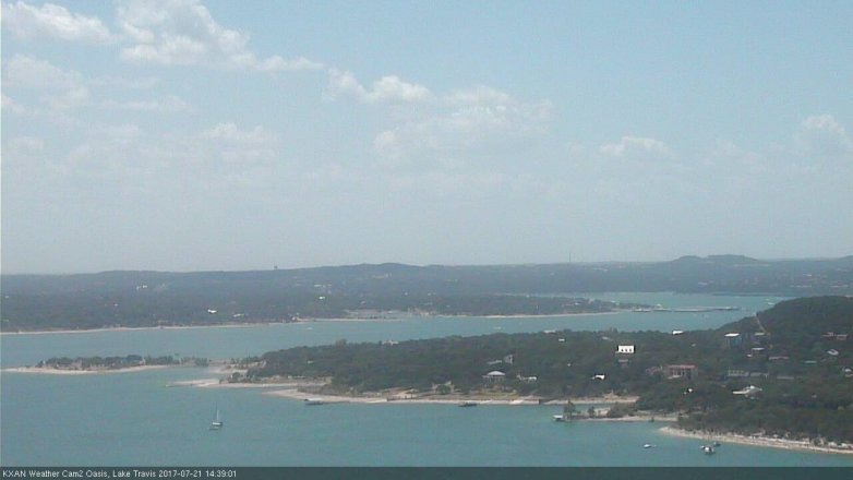Lake Travis webcam, July 21, 2017 1:55 PM CT