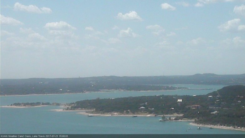 Lake Travis webcam, July 21, 2017 2:05 PM CT