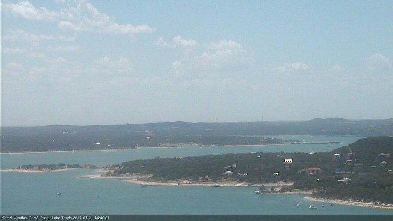 Lake Travis webcam, July 21, 2017 2:10 PM CT