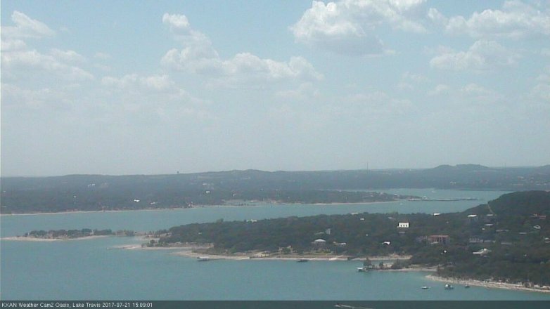 Lake Travis webcam, July 21, 2017 2:35 PM CT