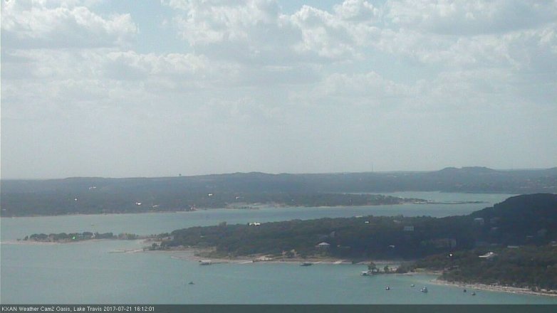 Lake Travis webcam, July 21, 2017 3:20 PM CT