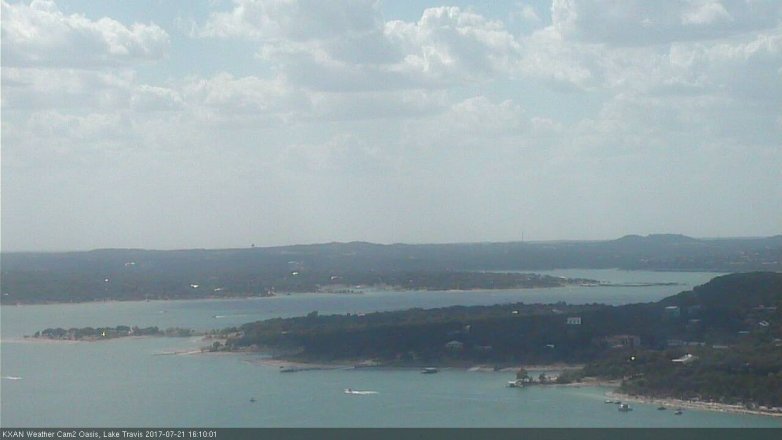 Lake Travis webcam, July 21, 2017 3:40 PM CT