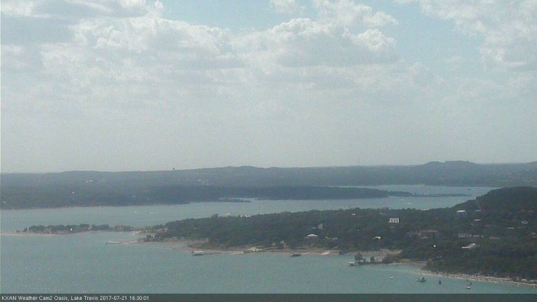 Lake Travis webcam, July 21, 2017 4:00 PM CT
