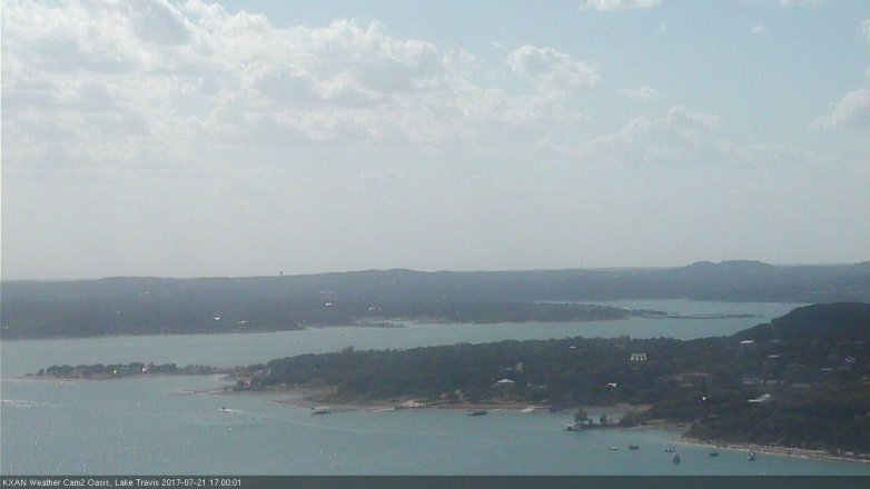 Lake Travis webcam, July 21, 2017 4:05 PM CT