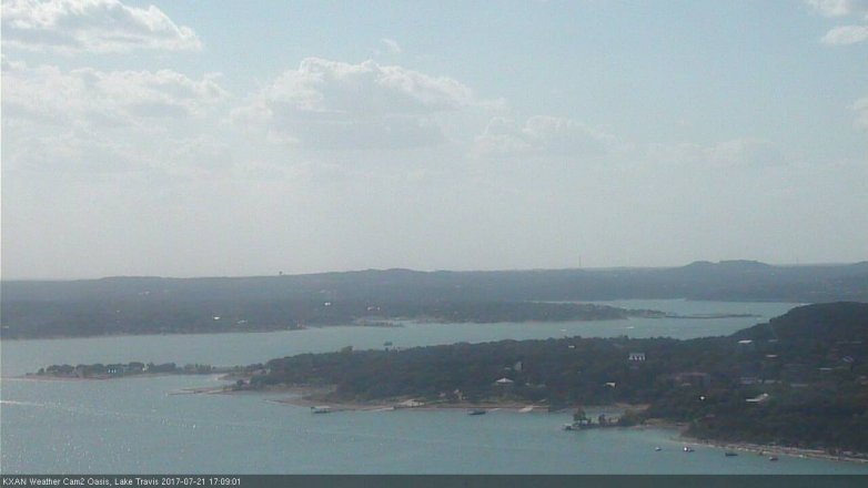 Lake Travis webcam, July 21, 2017 4:35 PM CT