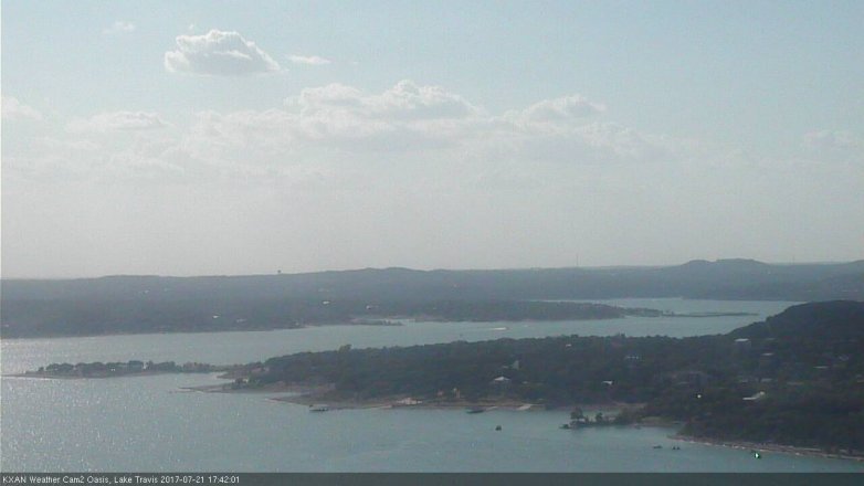 Lake Travis webcam, July 21, 2017 4:45 PM CT