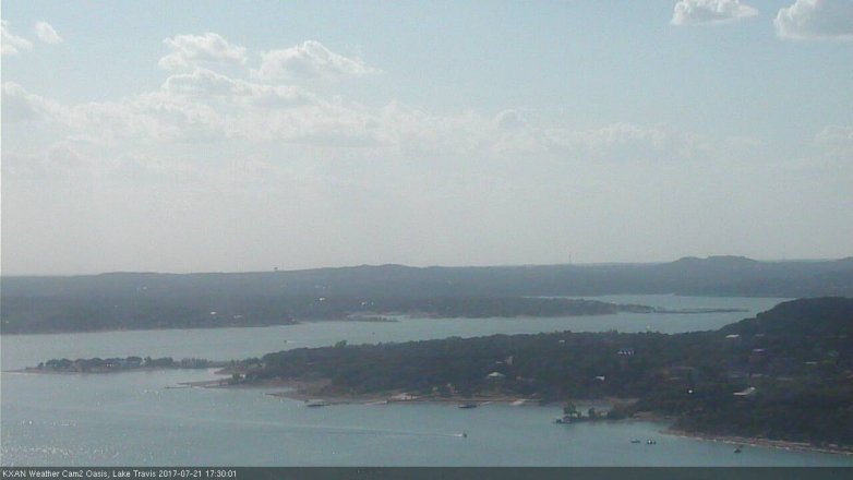 Lake Travis webcam, July 21, 2017 4:50 PM CT