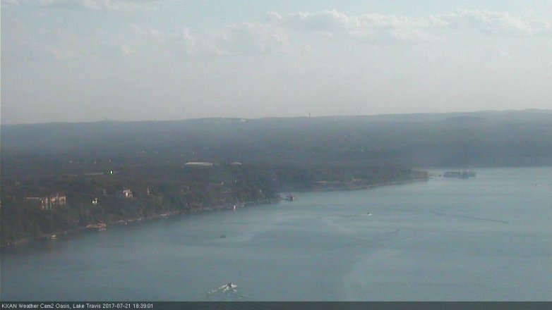 Lake Travis webcam, July 21, 2017 6:00 PM CT