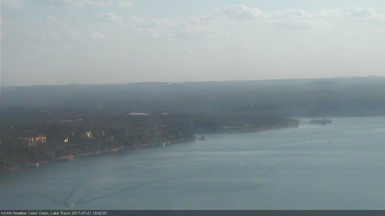 Lake Travis webcam, July 21, 2017 6:10 PM CT