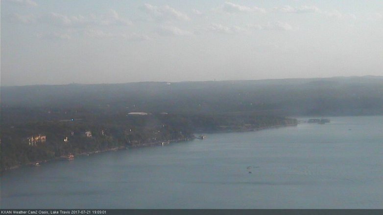 Lake Travis webcam, July 21, 2017 6:20 PM CT