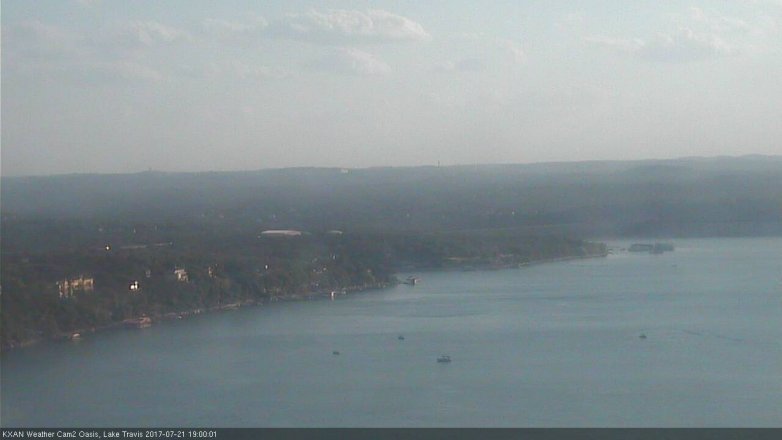 Lake Travis webcam, July 21, 2017 6:30 PM CT