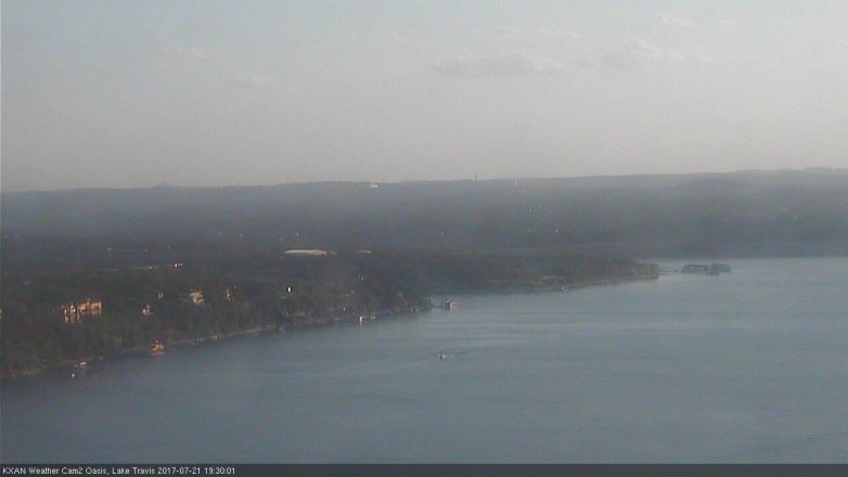 Lake Travis webcam, July 21, 2017 6:40 PM CT