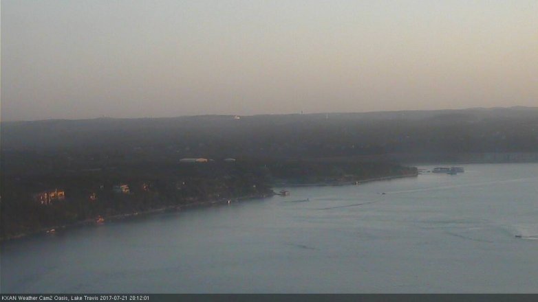 Lake Travis webcam, July 21, 2017 7:30 PM CT