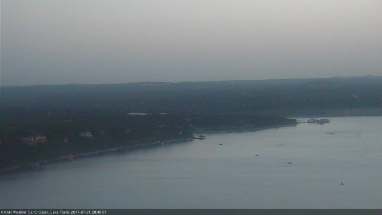 Lake Travis webcam, July 21, 2017 8:00 PM CT