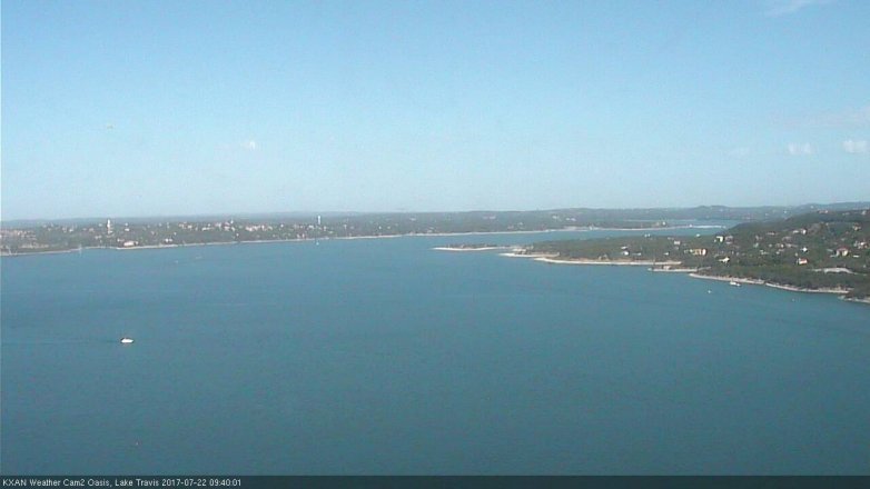 Lake Travis webcam, July 22, 2017 9:05 AM CT